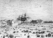 Canaletto Padua: The Prato della Valle with Santa Giustinia and the Church of Misericordia (sheet 1) df USA oil painting reproduction