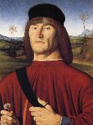 Solario Portrait of a man with a pink oil painting