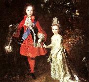 Largillierre james stuart and his sister oil painting