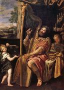 Le Roi David jouant de la harpe